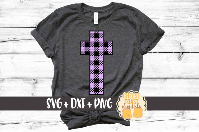 Easter Cross - Buffalo Plaid - Christian SVG PNG DXF Cut Files SVG Cheese Toast Digitals 