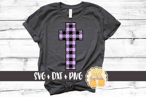 Easter Cross - Buffalo Plaid - Christian SVG PNG DXF Cut Files SVG Cheese Toast Digitals 