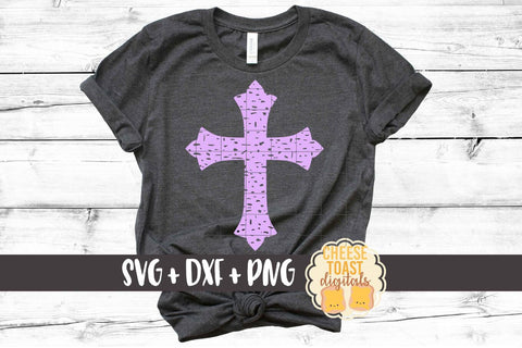 Easter Cross - Distressed - Christian SVG PNG DXF Cut Files SVG Cheese Toast Digitals 