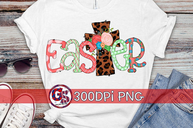 Easter Cross PNG for Sublimation Sublimation Greedy Stitches 