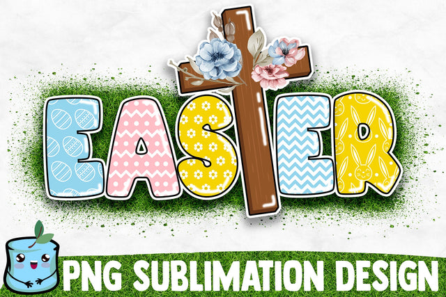 Easter Cross Sublimation Design Sublimation MintyMarshmallows 