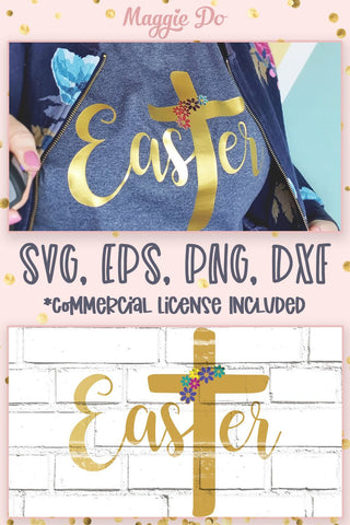 Easter Cross SVG, religious Easter shirt for her SVG Maggie Do Design 