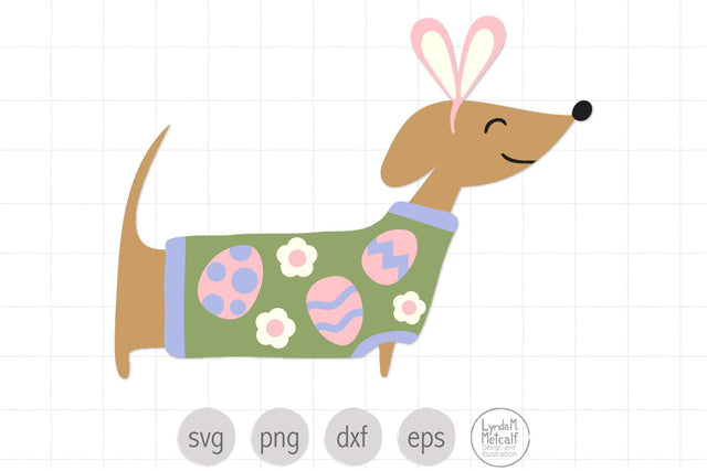 Easter Dachshund SVG, Easter svg for Kids, Dog svg SVG Lynda M Metcalf 