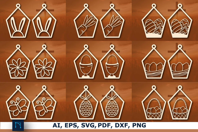 Easter Day Earrings Laser Cut SVG Bundle SVG MD JOYNAL ABDIN 