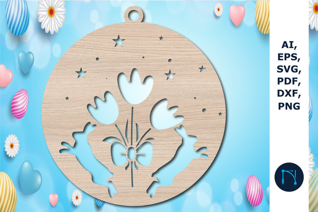 easter day round laser cut decor/tag SVG MD JOYNAL ABDIN 