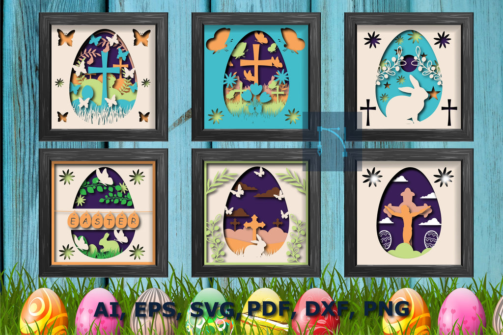 Easter Day Shadow/light Box SVG bundle - So Fontsy