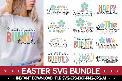 Easter Day Svg Bundle, Easter Sublimation Bundle, Easter Quotes Svg, Happy Easter Day Svg SVG designmaster24 