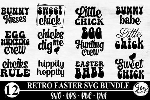 Easter Day Svg Bundle, Retro Easter Svg, Easter Quotes Saying, Easter Bunny Svg, Spring Svg, Easter Designs, Happy Easter Svg, Easter Svg, SVG Svgcraft 