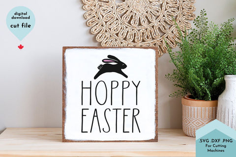 Easter Decor - Hoppy Easter with Bunny Hand Drawn SVG SVG Lettershapes 