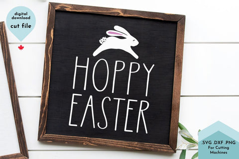 Easter Decor - Hoppy Easter with Bunny Hand Drawn SVG SVG Lettershapes 