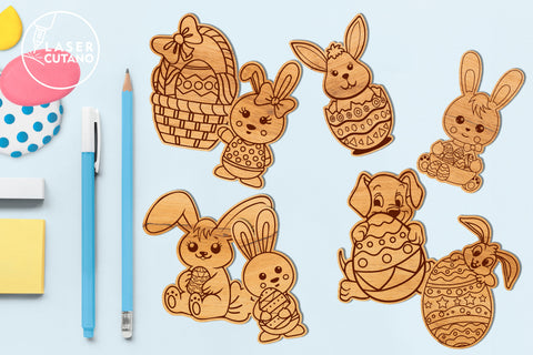 EASTER DIY Paint Kit, Laser Cut for Kids 3D Designs, Mini Design Bundles SVG LaserCutano 