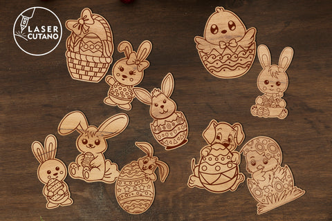 EASTER DIY Paint Kit, Laser Cut for Kids 3D Designs, Mini Design Bundles SVG LaserCutano 