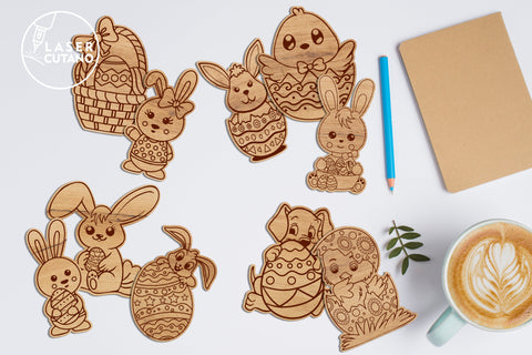 EASTER DIY Paint Kit, Laser Cut for Kids 3D Designs, Mini Design Bundles SVG LaserCutano 