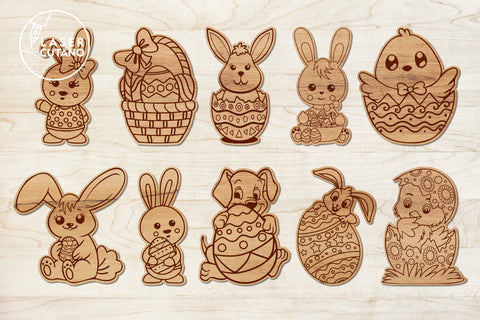 EASTER DIY Paint Kit, Laser Cut for Kids 3D Designs, Mini Design Bundles SVG LaserCutano 