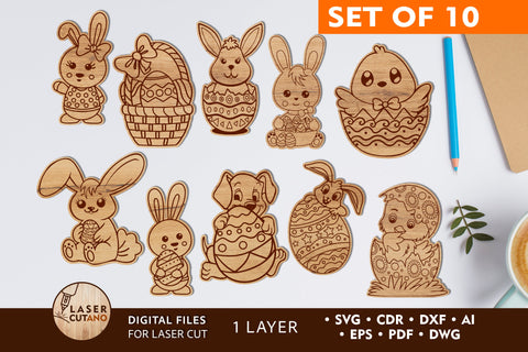 EASTER DIY Paint Kit, Laser Cut for Kids 3D Designs, Mini Design Bundles SVG LaserCutano 