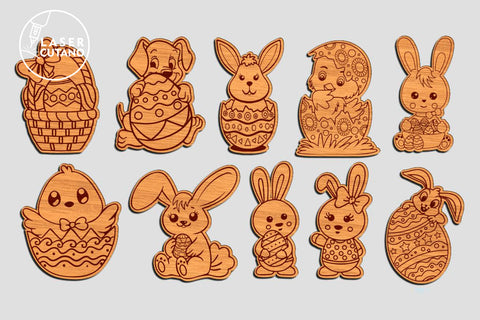 EASTER DIY Paint Kit, Laser Cut for Kids 3D Designs, Mini Design Bundles SVG LaserCutano 