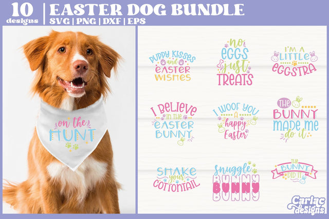 Easter Dog Bundle | Dog Bandana SVG Bundle SVG Carla C Designs 