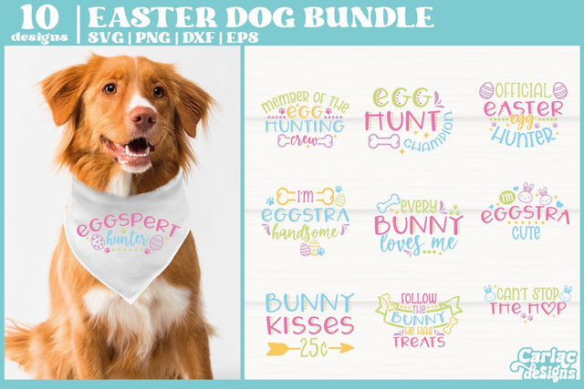 Easter Dog Bundle | Dog Bandana SVG Bundle SVG Carla C Designs 
