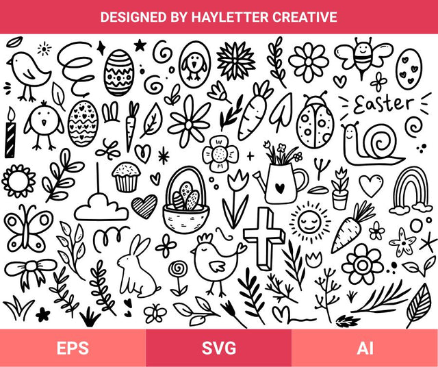 Easter Doodle 1 SVG Hayletter Creative 