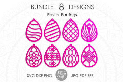 Easter earring SVG, Easter eggs earring SVG SVG Artisan Craft SVG 