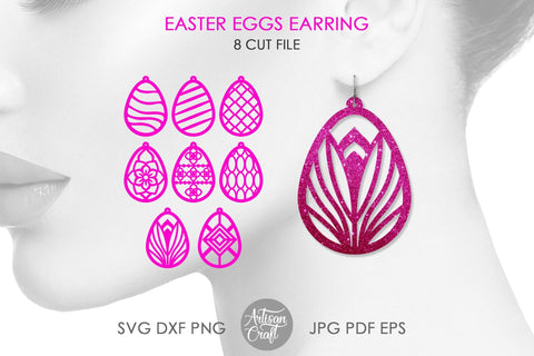 Easter earring SVG, Easter eggs earring SVG SVG Artisan Craft SVG 