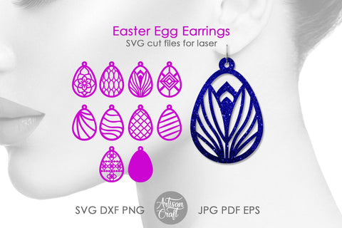 Easter earrings SVG showing Easter egg designs SVG Artisan Craft SVG 