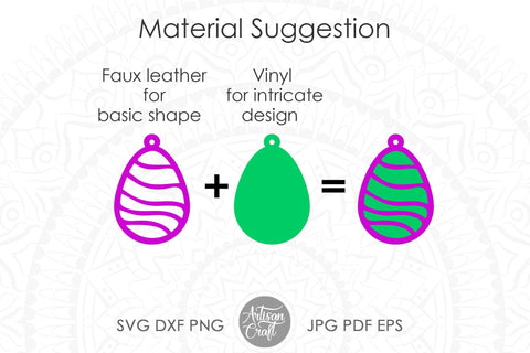 Easter earrings SVG showing Easter egg designs SVG Artisan Craft SVG 