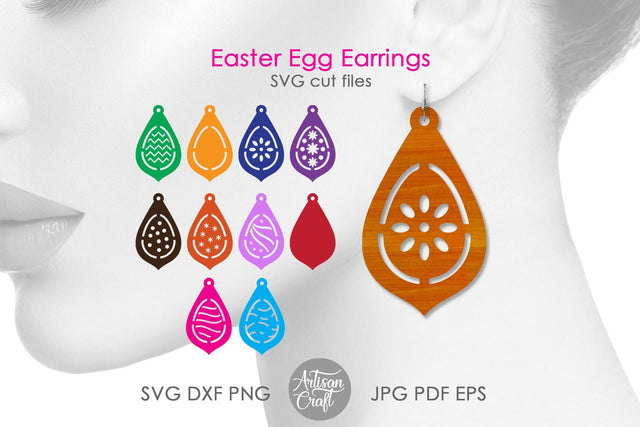 Easter earrings SVG showing Easter eggs SVG Artisan Craft SVG 
