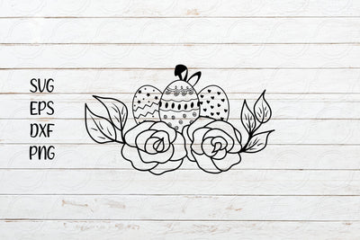 Easter Egg and Flower Wreath SVG SVG SmmrDesign 