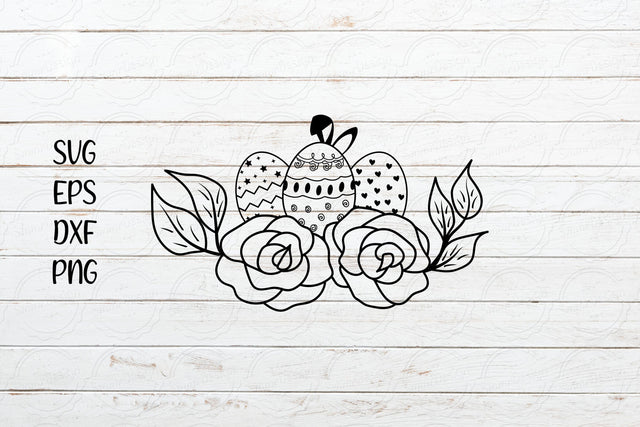 Easter Egg and Flower Wreath SVG SVG SmmrDesign 