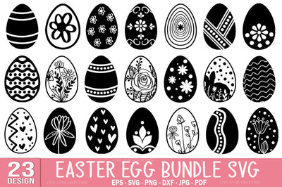 Easter Egg Bundle SVG Files, Hand draw egg SVG FiveStarCrafting 