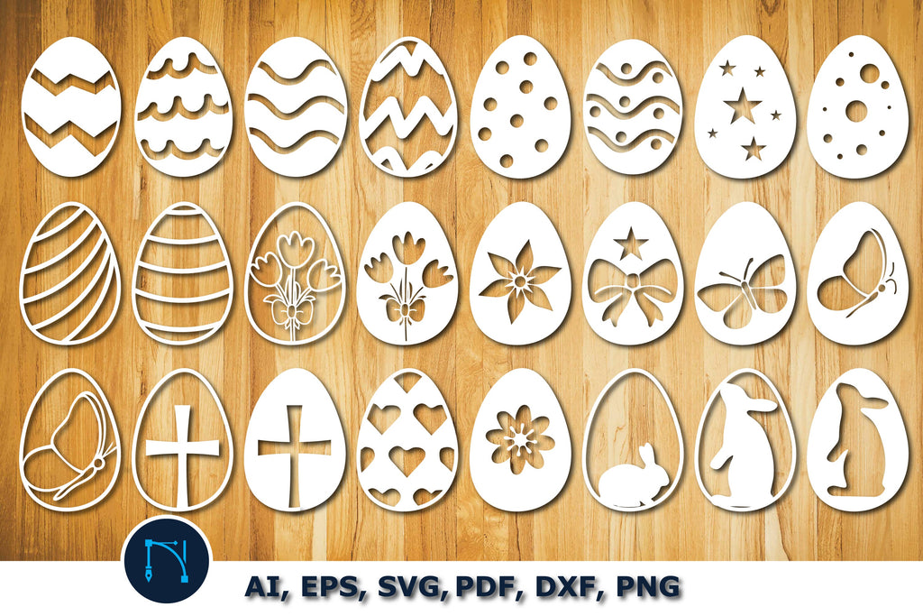 Easter Egg Bundle SVG paper cut file - So Fontsy