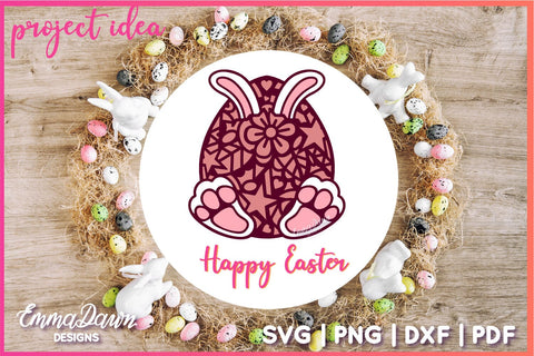 Easter Egg Bunny SVG, Cute Bunny Rabbit SVG SVG Emma Dawn Designs 