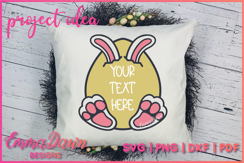 Easter Egg Bunny SVG, Cute Bunny Rabbit SVG SVG Emma Dawn Designs 