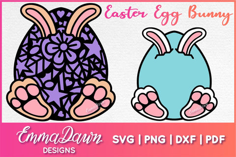 Easter Egg Bunny SVG, Cute Bunny Rabbit SVG SVG Emma Dawn Designs 