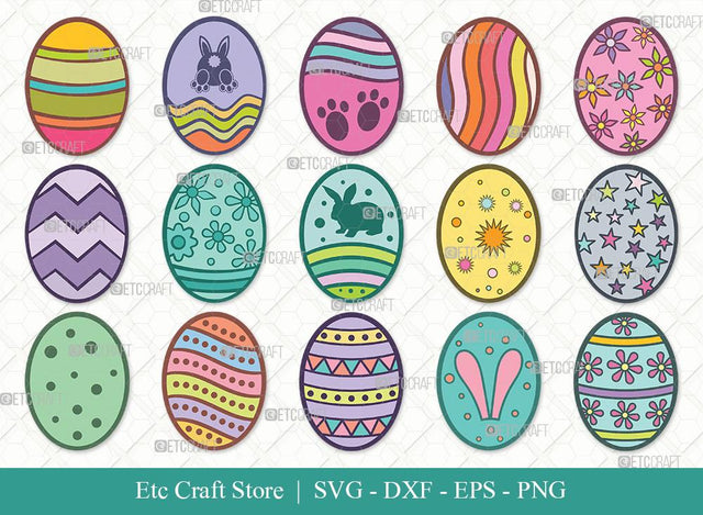 Easter Egg Clipart SVG Cut Files | Easter Eggs Svg | Easter Svg | Egg Hunt Svg | Bundle SVG ETC Craft 