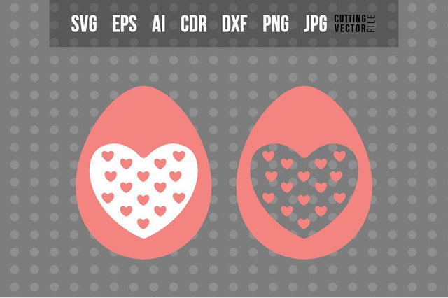 Easter Egg Decorated with Hearts SVG VectorSVGdesign 