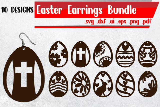 Easter Egg Earrings Bundle SVG zafrans studio 