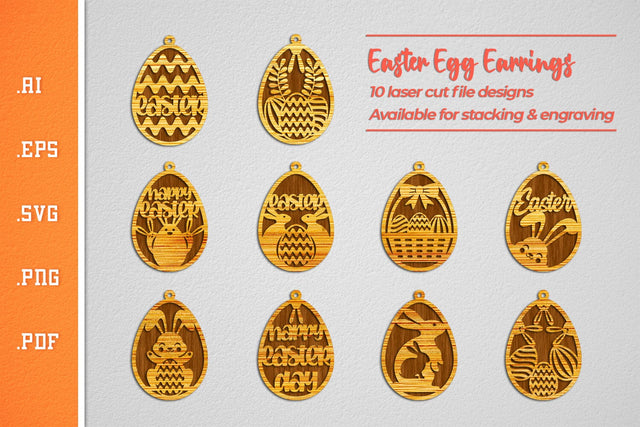 Easter Egg Earrings - SVG Cut Files SVG Slim Studio 