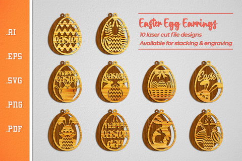 Easter Egg Earrings - SVG Cut Files SVG Slim Studio 
