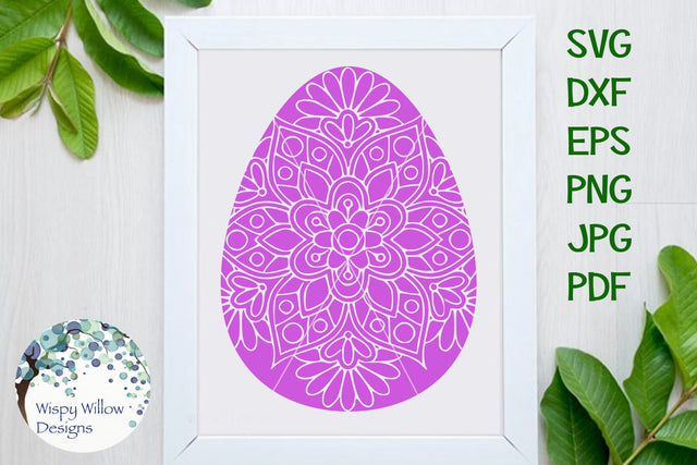 Easter Egg Floral Mandala SVG Wispy Willow Designs 
