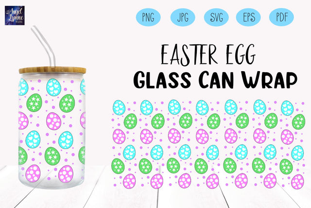 Easter Egg Glass Wrap | Easter Egg Libbey Glass Wrap SVG Angel Lynne Designs 