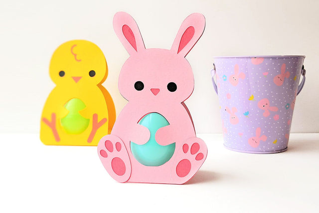 Easter Egg Holder Bunny and Chick SVG Duo 3D Paper Risa Rocks It 