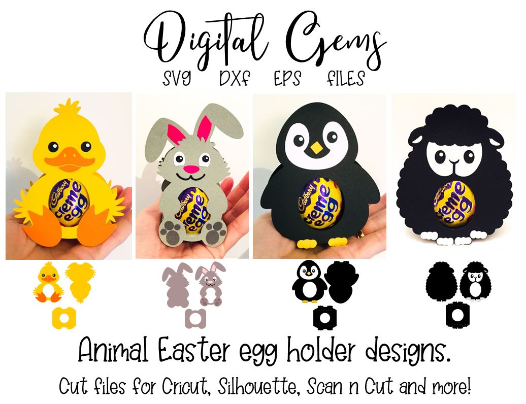 Easter egg holder designs, Lamb, Rabbit, Penguin, and Duck SVG / DXF / EPS files - So Fontsy Easter egg holder designs, Lamb, Rabbit, Penguin, and Duck SVG / DXF / EPS files - So Fontsy
