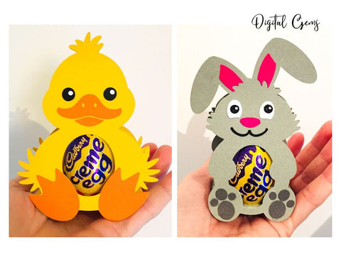 Easter egg holder designs, Lamb, Rabbit, Penguin, and Duck SVG / DXF / EPS  files - So Fontsy