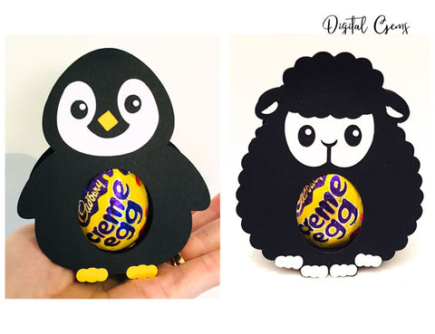 Easter egg holder designs, Lamb, Rabbit, Penguin, and Duck SVG / DXF / EPS files SVG Digital Gems 