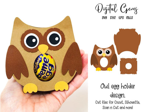 Easter egg holder designs, Owl, Chick, Unicorn, and Sloth SVG / DXF / EPS files SVG Digital Gems 