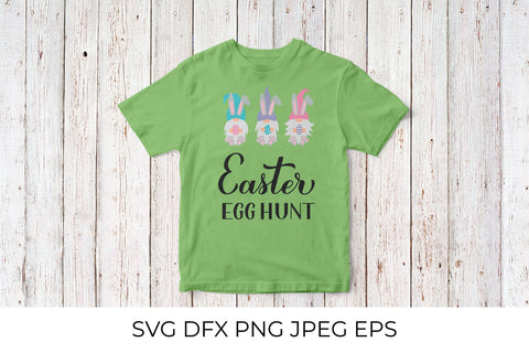 Easter egg hunt calligraphy hand lettering with cute gnomes SVG SVG LaBelezoka 