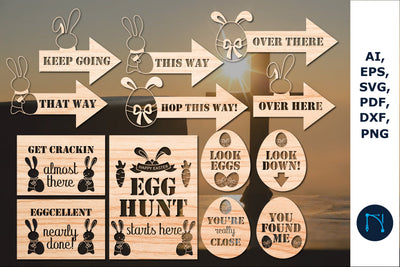 Easter egg Hunt sign SVG bundle cut file, laser cut file SVG MD JOYNAL ABDIN 