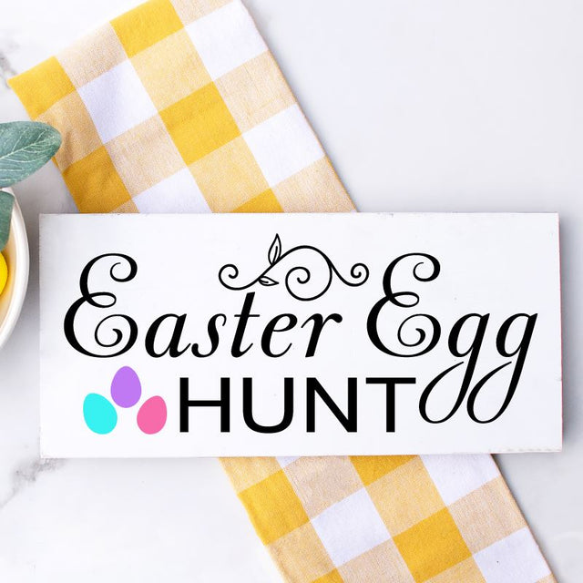 Easter Egg Hunt SVG cut file, PNG DXF, wood sign designs, shelf sitter, Egg vector clipart, Cricut cutting files, arts and crafts, sublimination, Spring decor, Summer vibes SVG Farmstone Studio Designs 